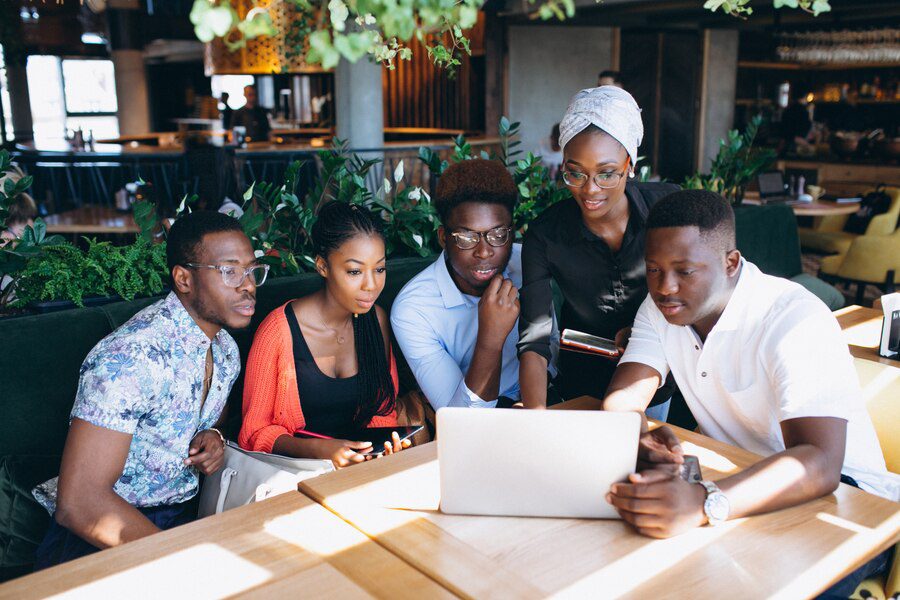 group afro americans working together 1303 8970